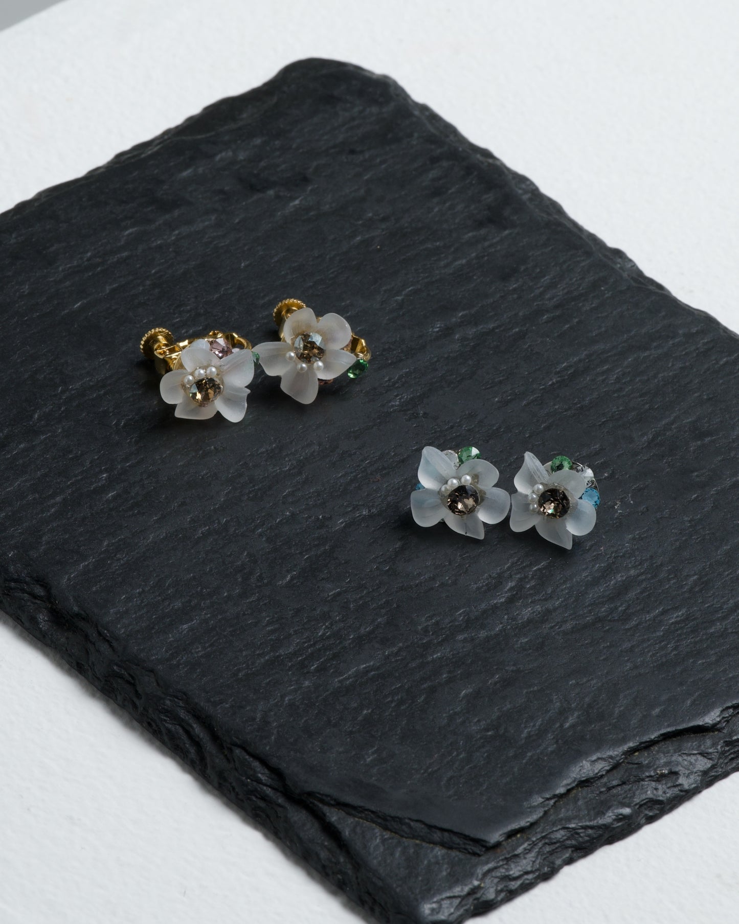[受注生産商品] 花 ピアス/イヤリング -GOLD-