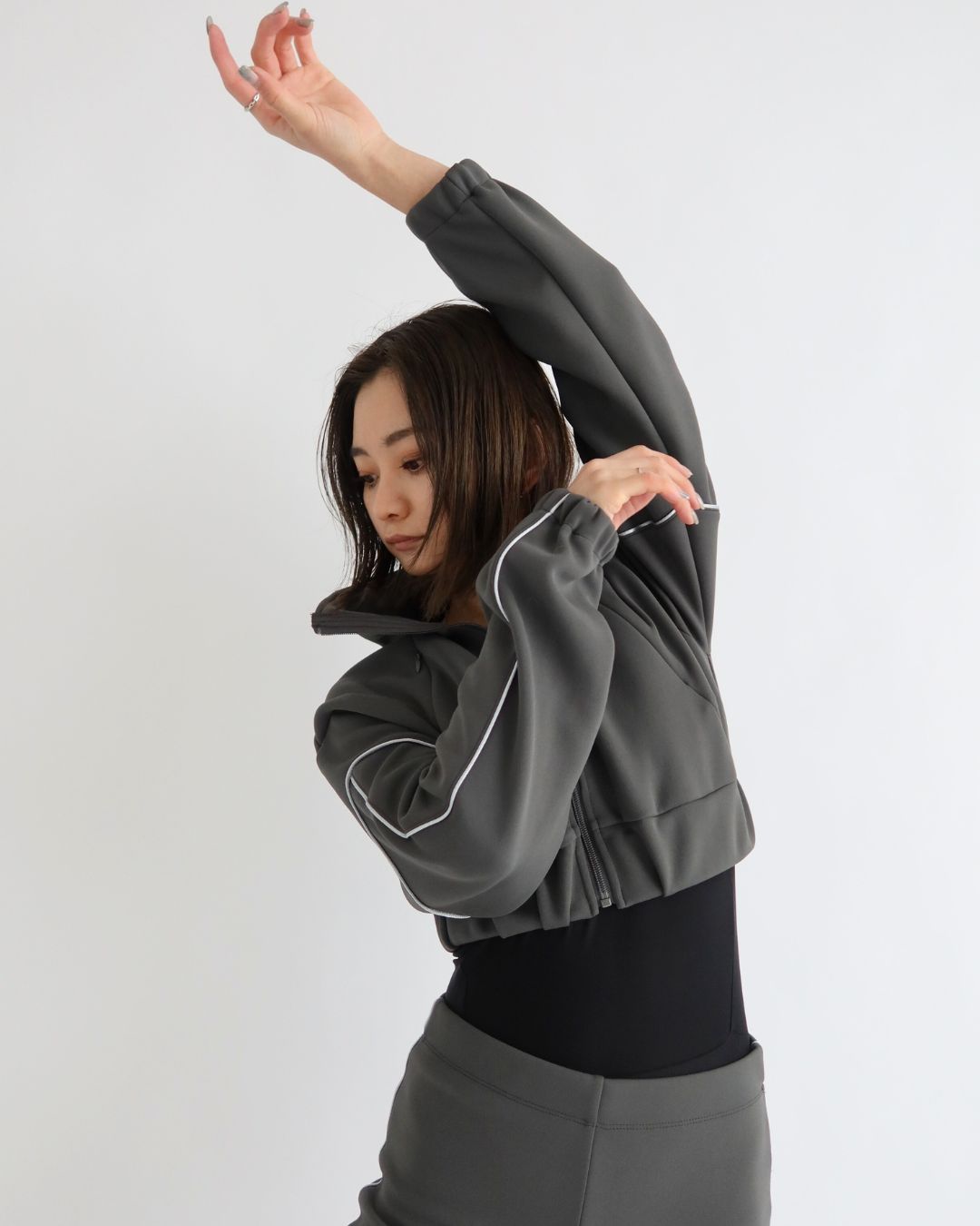 Mochi Track jacket -CHARCOAL-