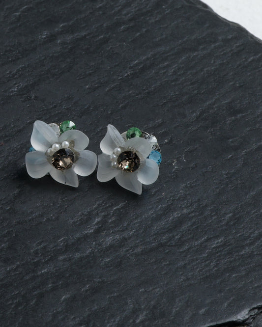 [受注生産商品] 花 ピアス/イヤリング -SILVER-