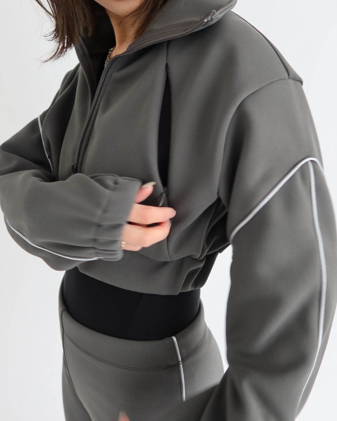 Mochi Track jacket -CHARCOAL-