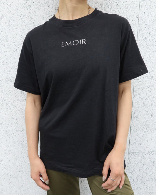 EMOIR+ [Unisex] Logo organic cotton T shirt -Black-